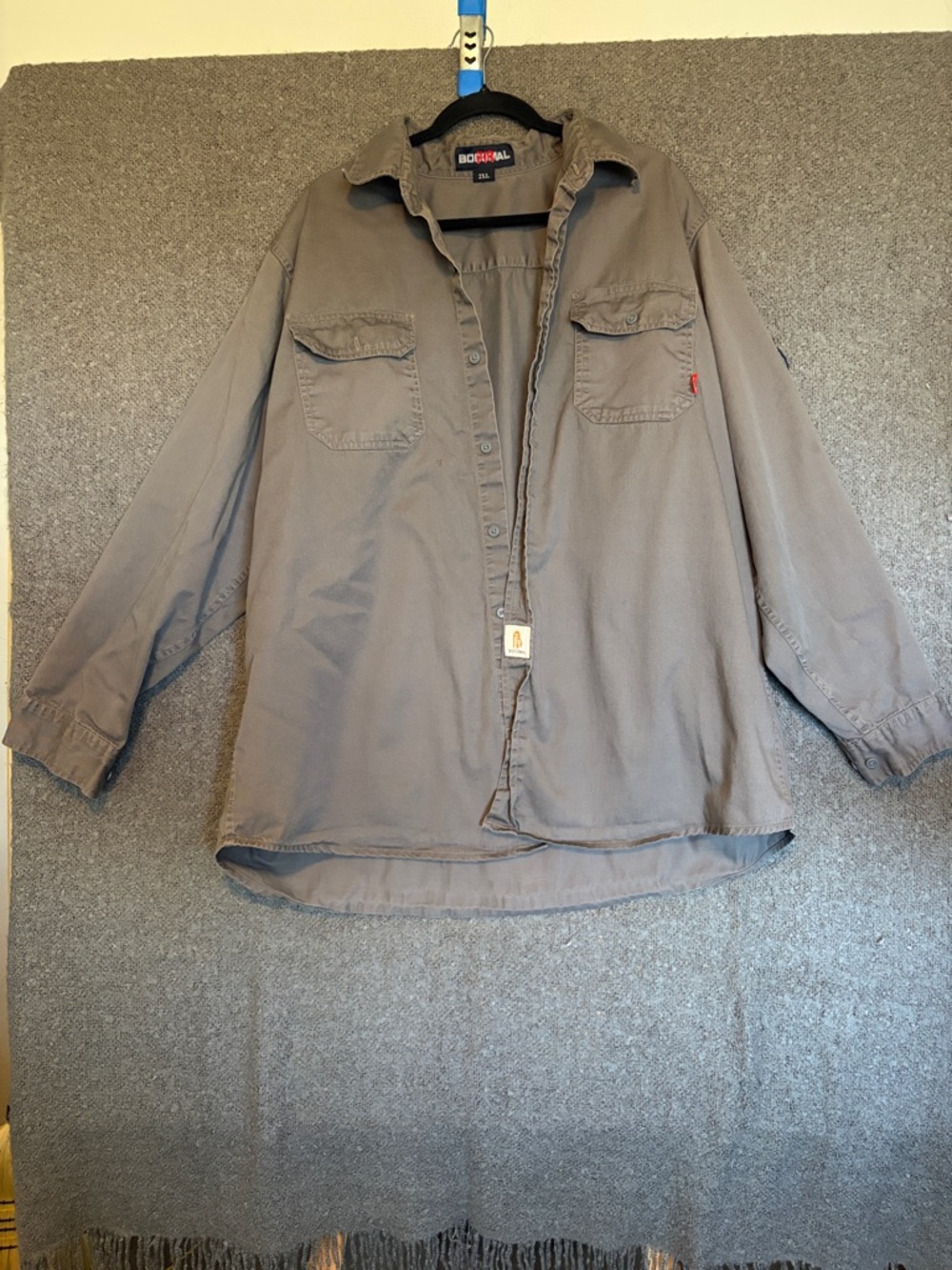BOCOMAL FR Khaki Work Shirt 2XL Men's NFPA2112 CAT2 Flame Resistant